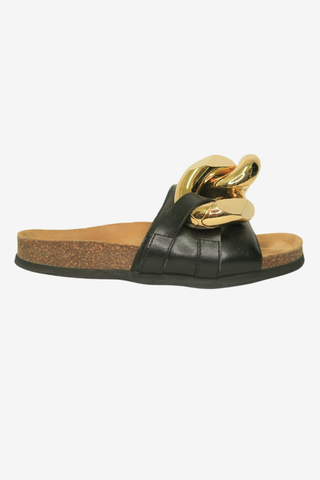 J.W. Anderson Leather Chain-Link Accents Slides sz 37 - Designer shoes at The Find Luxury Resale - Vancouver, Canada