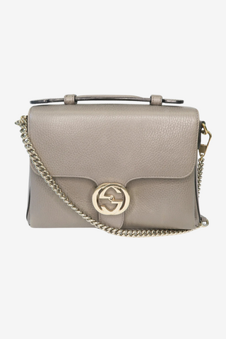 Gucci Calfskin Medium Dollar Interlocking G Shoulder Bag - Designer handbag at The Find Luxury Resale - Vancouver, Canada