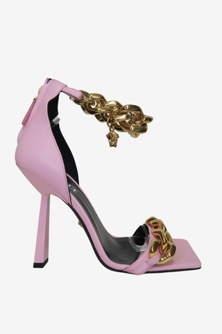Versace Pink Gold Chain Accent Pumps sz 40 - Designer pumps at The Find Luxury Resale - Vancouver, Canada