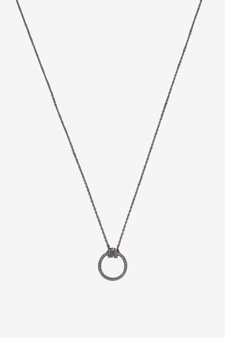 Tiffany & Co. 18K Diamond T Circular Pendant Necklace - Designer Necklaces at The Find Luxury Resale - Vancouver, Canada