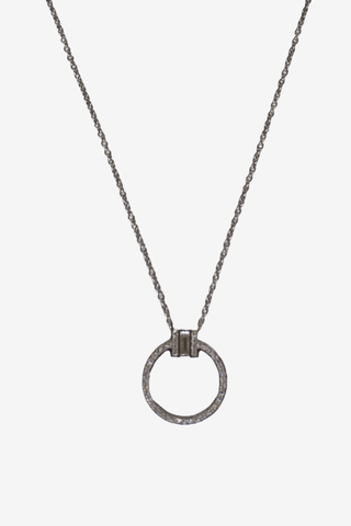Tiffany & Co. 18K Diamond T Circular Pendant Necklace - Designer Necklaces at The Find Luxury Resale - Vancouver, Canada