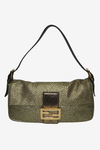 Fendi Metallic Gold Baguette Bag - Designer Handbags at The Find Luxury Resale - Vancouver, Canada