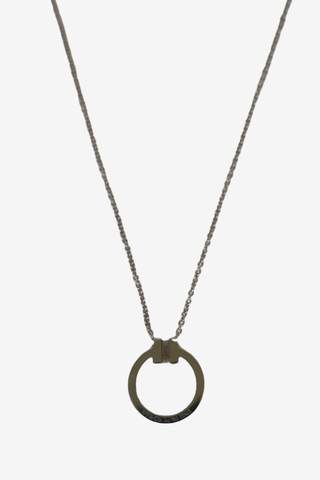 Tiffany & Co. 18K Diamond T Circular Pendant Necklace - Designer Necklaces at The Find Luxury Resale - Vancouver, Canada