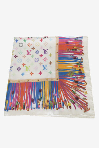 Louis Vuitton Multicolour Fringes Scarf - Designer scarf at The Find Luxury Resale - Vancouver, Canada