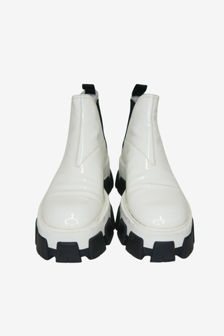 Prada Patent Leather Chelsea Boots Sz 37.5 - Designer shoes at The Find Luxury Resale - Vancouver, Canada