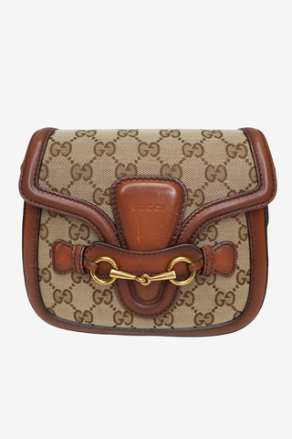 Gucci Monogram Small Lady Web Shoulder Bag - Designer Crossbody at The Find Luxury Resale - Vancouver, Canada