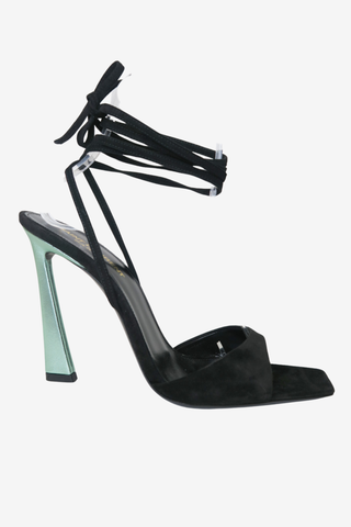 Saint Laurent Suede Sandal sz 37.5 - Designer shoes at The Find Luxury Resale - Vancouver, Canada