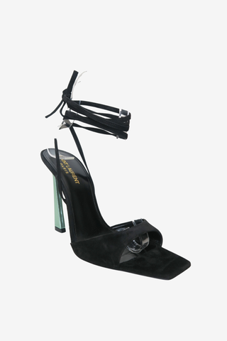 Saint Laurent Suede Sandal sz 37.5 - Designer shoes at The Find Luxury Resale - Vancouver, Canada