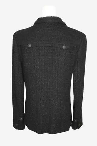 Chanel Tweed Jacket Black sz 44 - Designer Jacket at The Find Luxury Resale - Vancouver, Canada