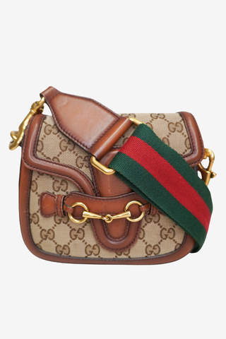 Gucci Monogram Small Lady Web Shoulder Bag - Designer Crossbody at The Find Luxury Resale - Vancouver, Canada