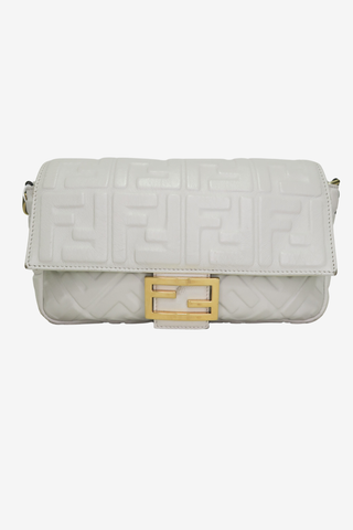 Fendi White Leather Baguette - Designer Handbags at The Find Luxury Resale - Vancouver, Canada