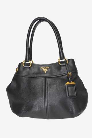 Prada Black Vitello Daino Tote Bag - Designer Handbags at The Find Luxury Resale - Vancouver, Canada