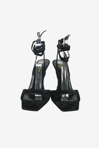 Saint Laurent Suede Sandal sz 37.5 - Designer shoes at The Find Luxury Resale - Vancouver, Canada