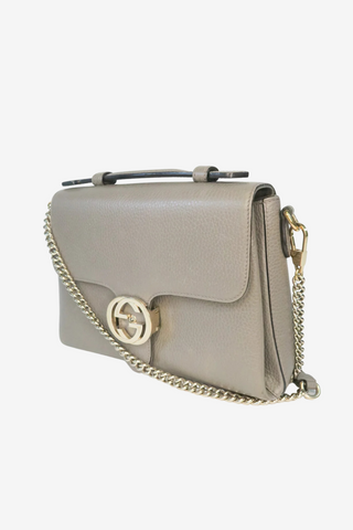 Gucci Calfskin Medium Dollar Interlocking G Shoulder Bag - Designer handbag at The Find Luxury Resale - Vancouver, Canada