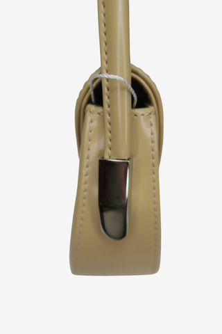 Salvatore Ferregamo Beige Leather Shoulder Bag - Designer handbag at The Find Luxury Resale - Vancouver, Canada