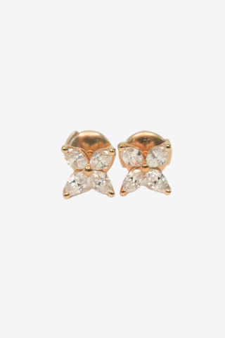 Tiffany & Co. 18k Rose Gold Diamond Victoria Stud Earrings - Designer Earrings at The Find Luxury Resale - Vancouver, Canada