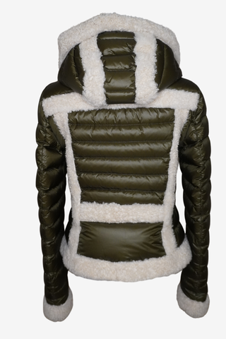 Moncler Shearling-Trimmed Alvernia Jacket sz 1 - Designer Jacket at The Find Luxury Resale - Vancouver, Canada