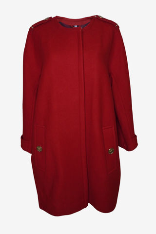 Burberry Red Wool Jacket Sz 10 - Designer Jackets at The Find Luxury Resale - Vancouver, Canada