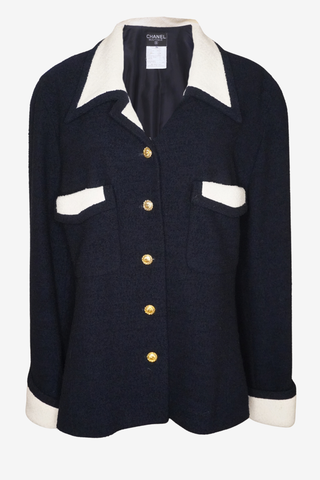 Chanel Textured Wool Jacket Sz 44