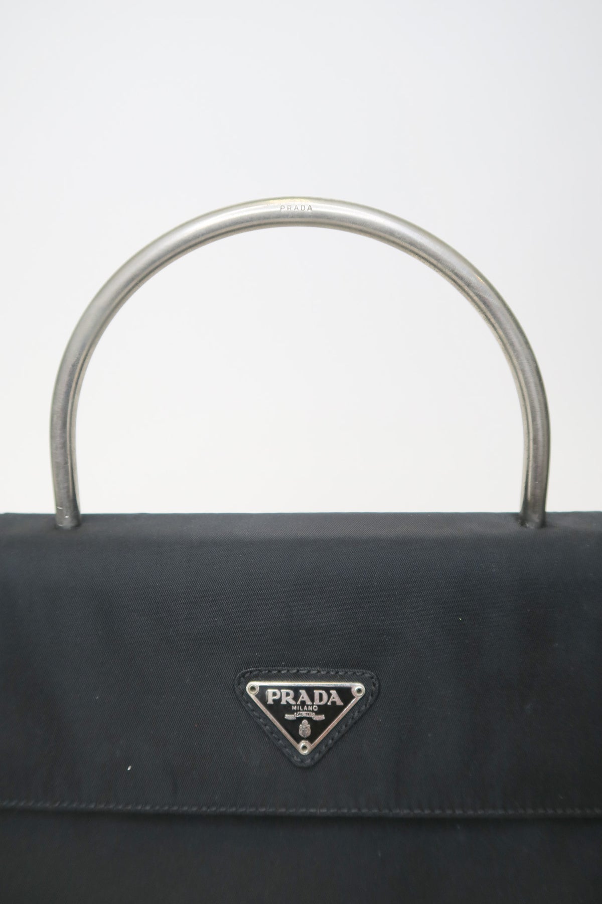 Prada 1990's Vintage Metal Handle Bag