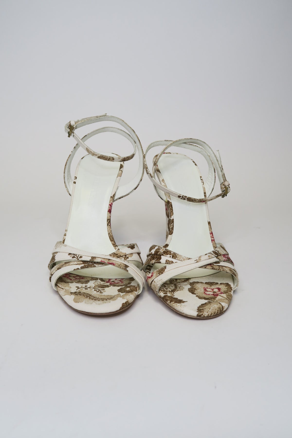 Burberry Floral Canvas Wedge Sandals sz 38