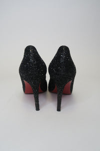 Christian Louboutin Leather Glitter Accents Pumps sz 37.5