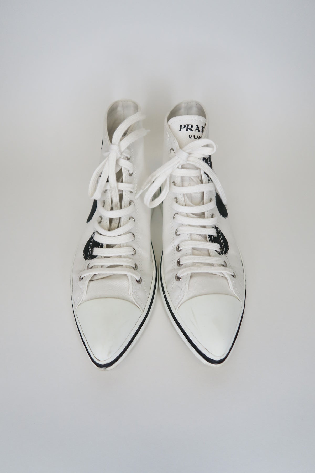 Prada Canvas Graphic Print Sneakers sz 36.5