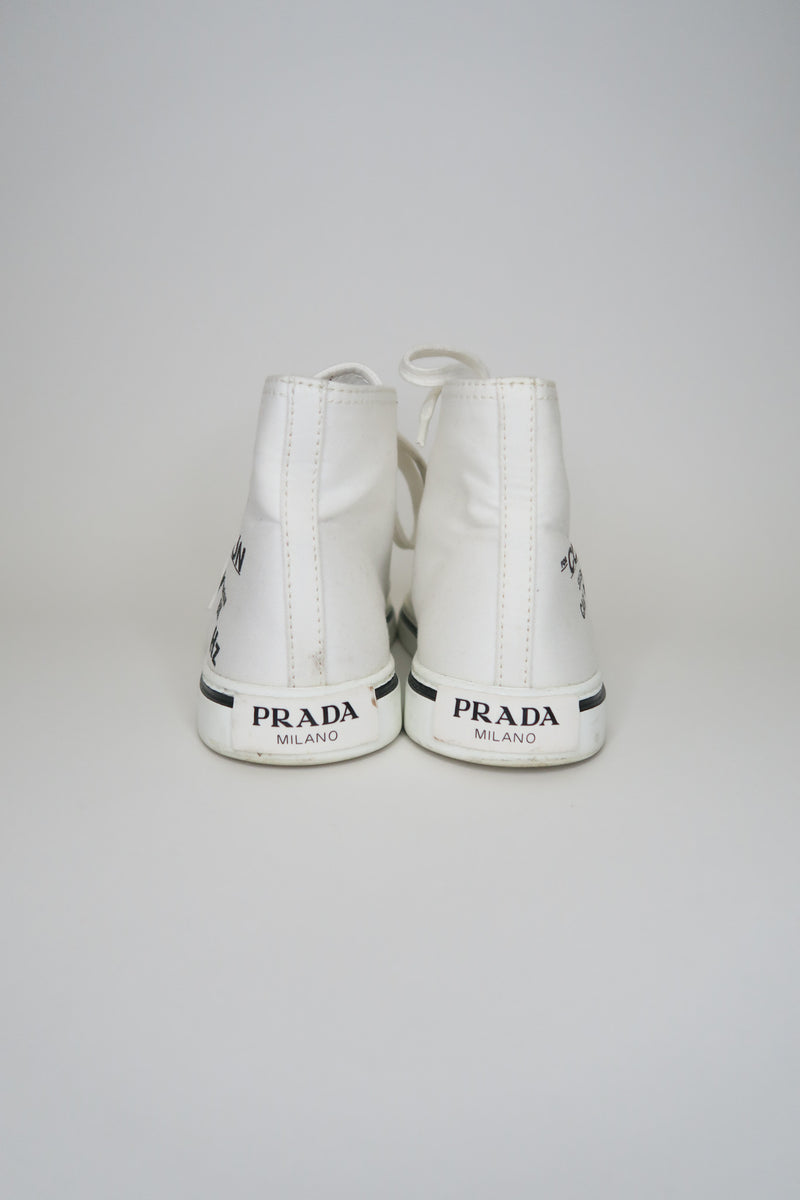 Prada Canvas Graphic Print Sneakers sz 36.5