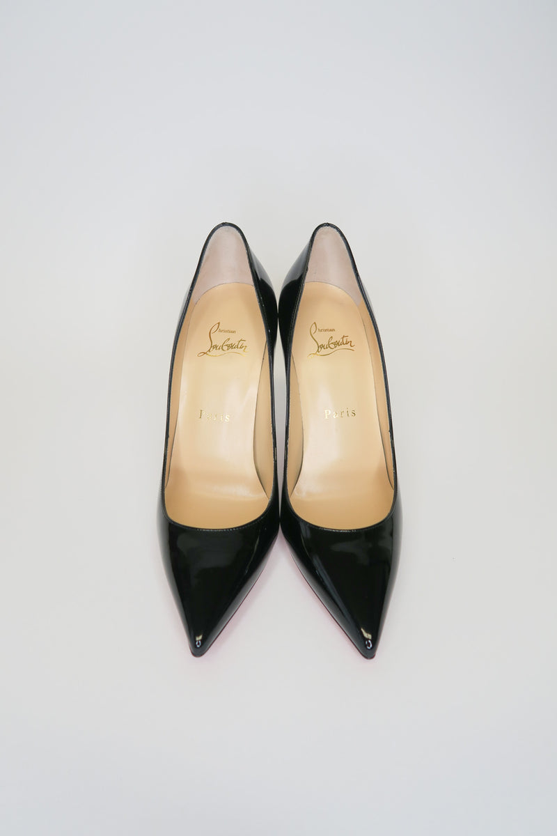 Christian Louboutin Decollete 554 100 Patent Leather Pumps sz 36.5