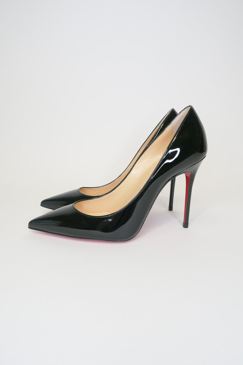 Christian Louboutin Decollete 554 100 Patent Leather Pumps sz 36.5