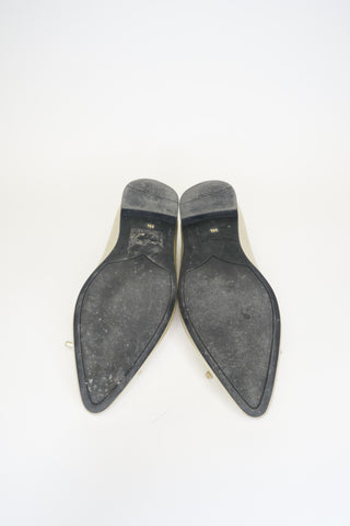 Prada Gold Leather Flats sz 35.5 - Designer Flats at The Find Luxury Resale - Vancouver, Canada