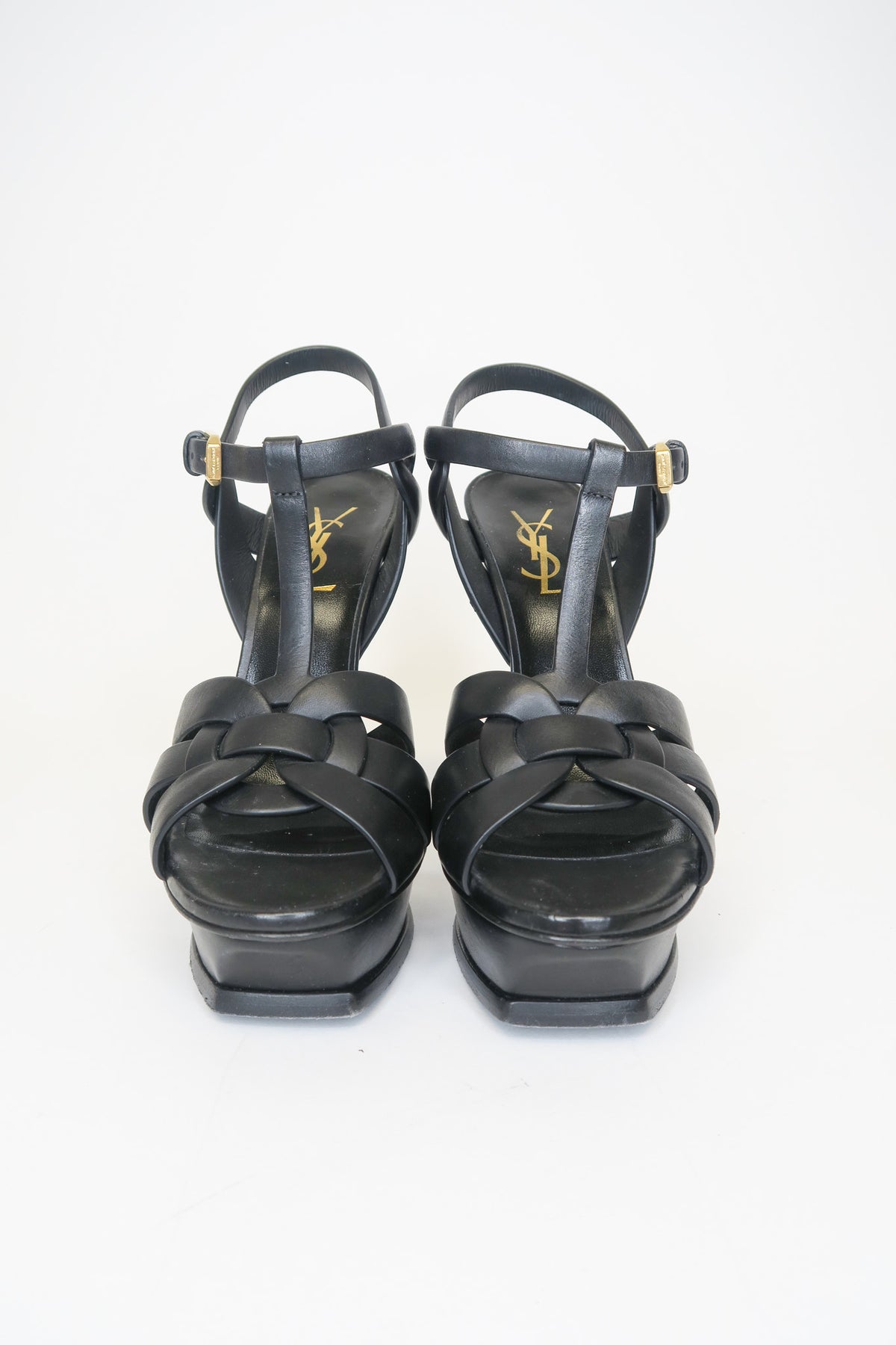 Saint Laurent Tribute Leather T-Strap Sandals sz 36