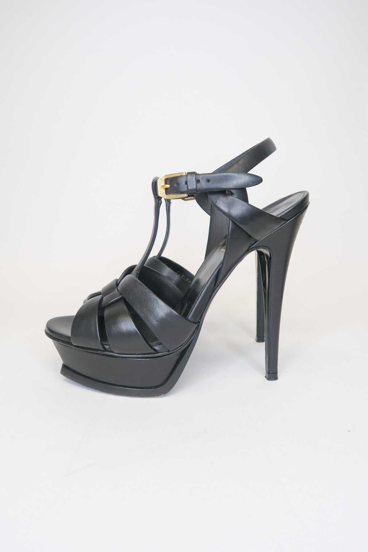 Saint Laurent Tribute Leather T-Strap Sandals sz 36