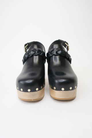 Loeffler Randall Leather Studded Accents Slingback Clogs sz 6 - Designer Sandals at The Find Luxury Resale - Vancouver, Canada