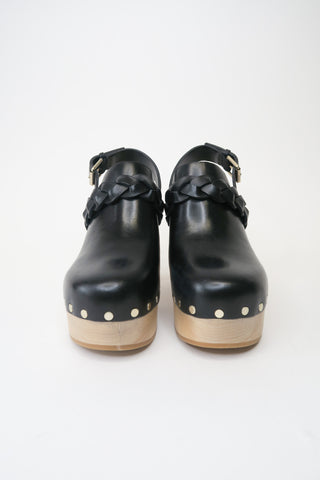 Loeffler Randall Leather Studded Accents Slingback Clogs sz 6 - Designer Sandals at The Find Luxury Resale - Vancouver, Canada