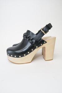 Loeffler Randall Leather Studded Accents Slingback Clogs sz 6