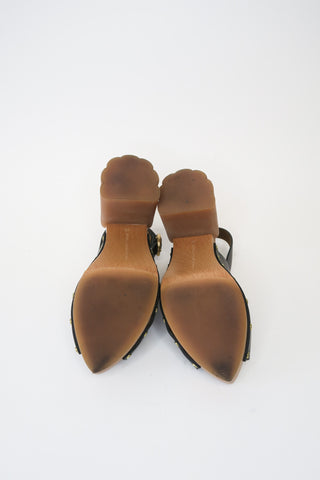 Stella McCartney Vegan Leather Studded Accents Slingback Sandals sz 36 - Designer Sandals at The Find Luxury Resale - Vancouver, Canada