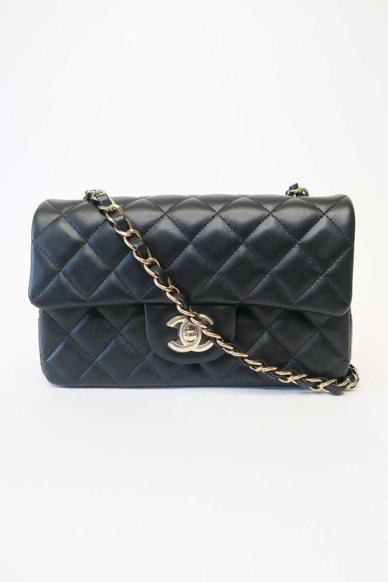 Chanel 2022 Lambskin Quilted Mini Rectangular Flap