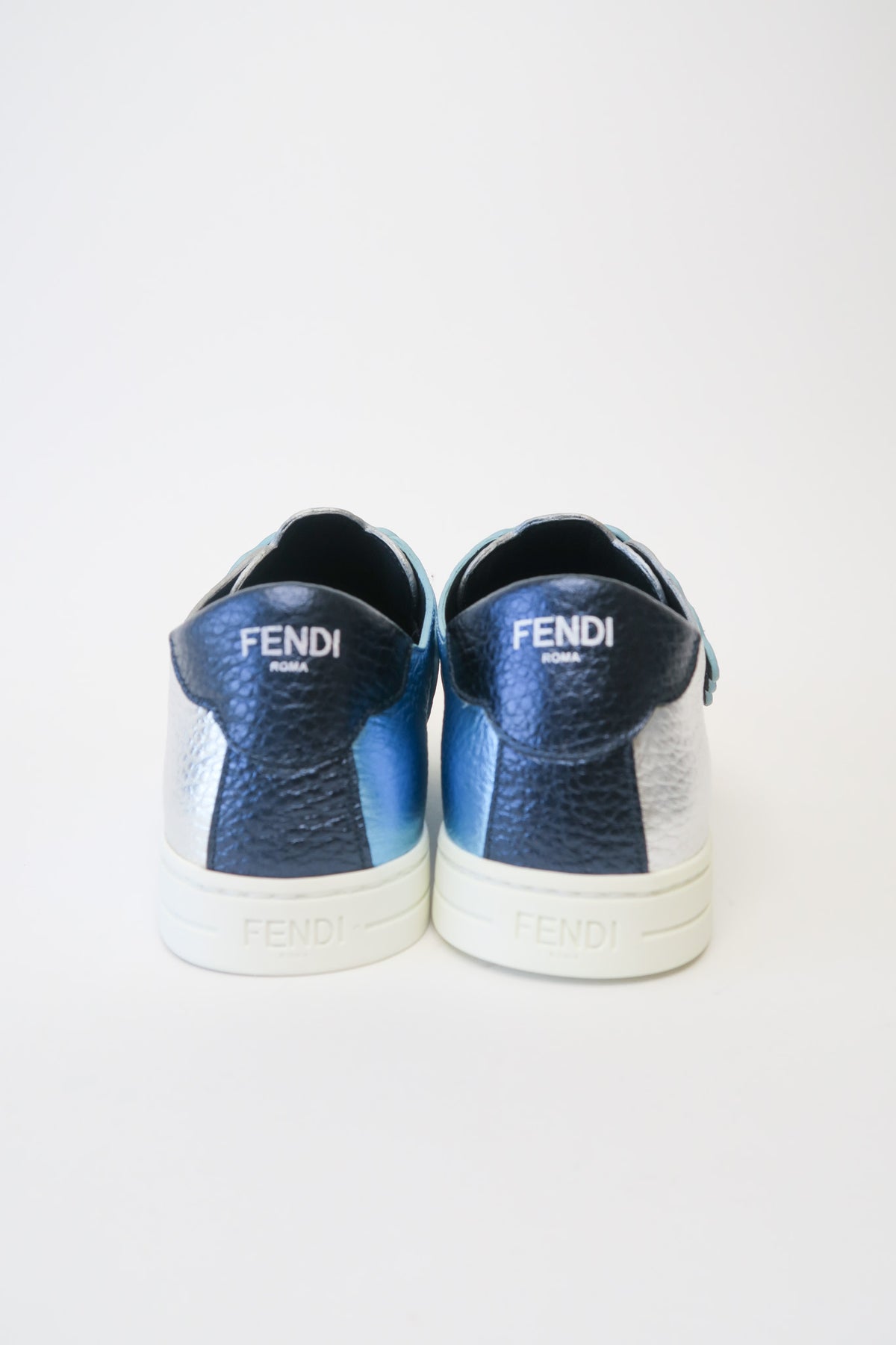 Fendi Leather Colorblock Pattern Sneakers sz 37