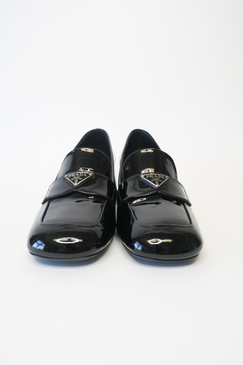 Prada Patent Leather Accents Loafers sz 38