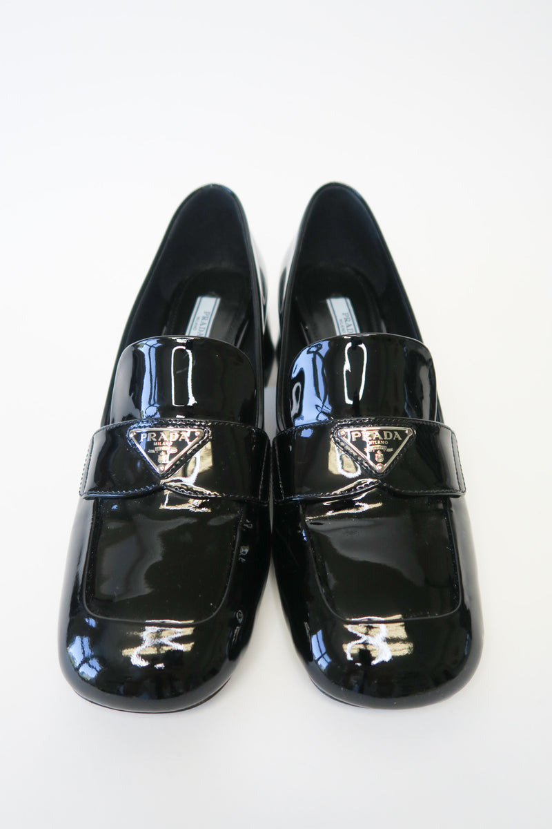 Prada Patent Leather Accents Loafers sz 38