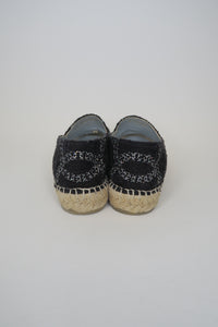 Chanel Interlocking CC Logo Tweed Espadrilles sz 38