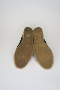 Chanel Interlocking CC Logo Tweed Espadrilles sz 38