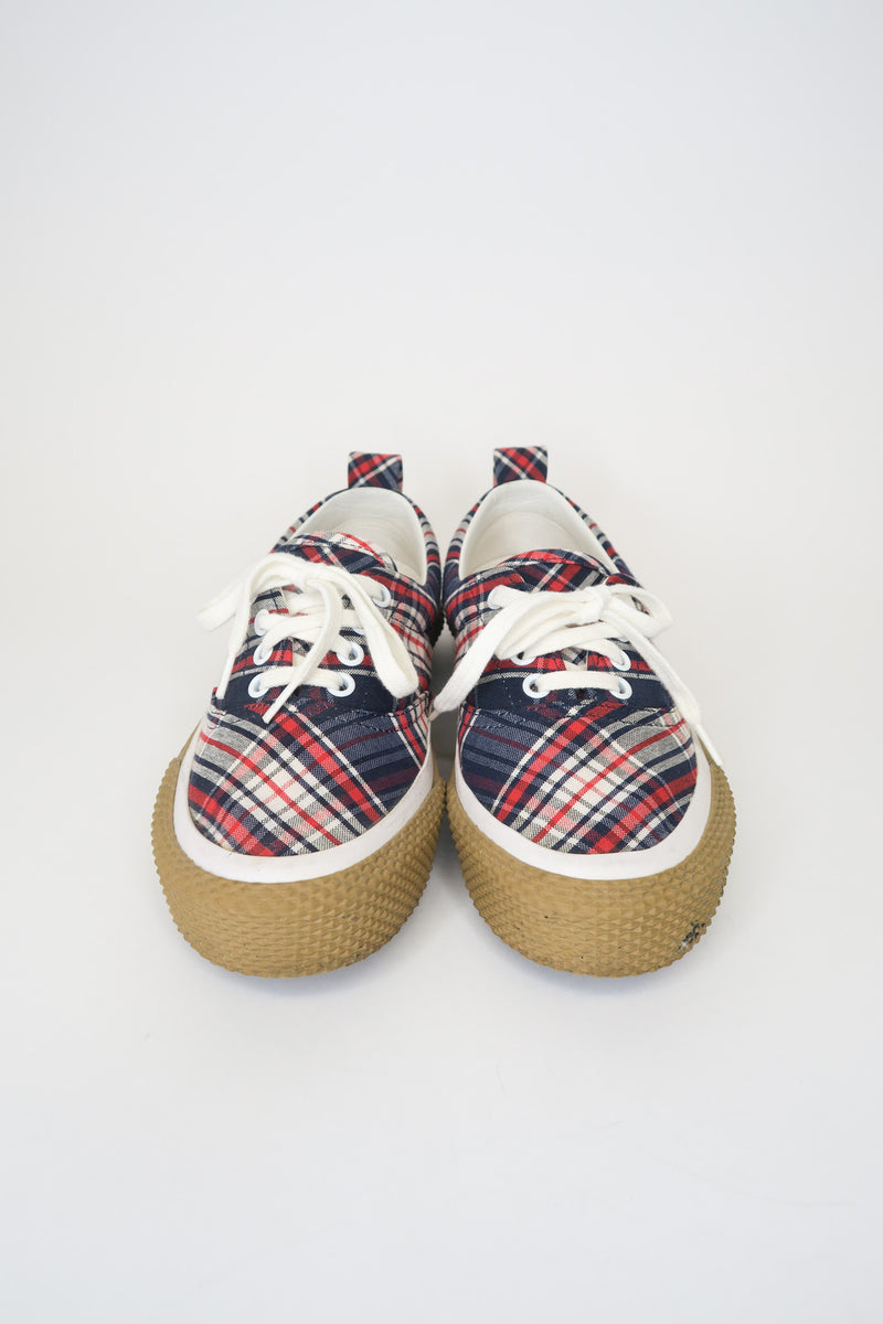 Celine Plaid Canvas Sneakers sz 37