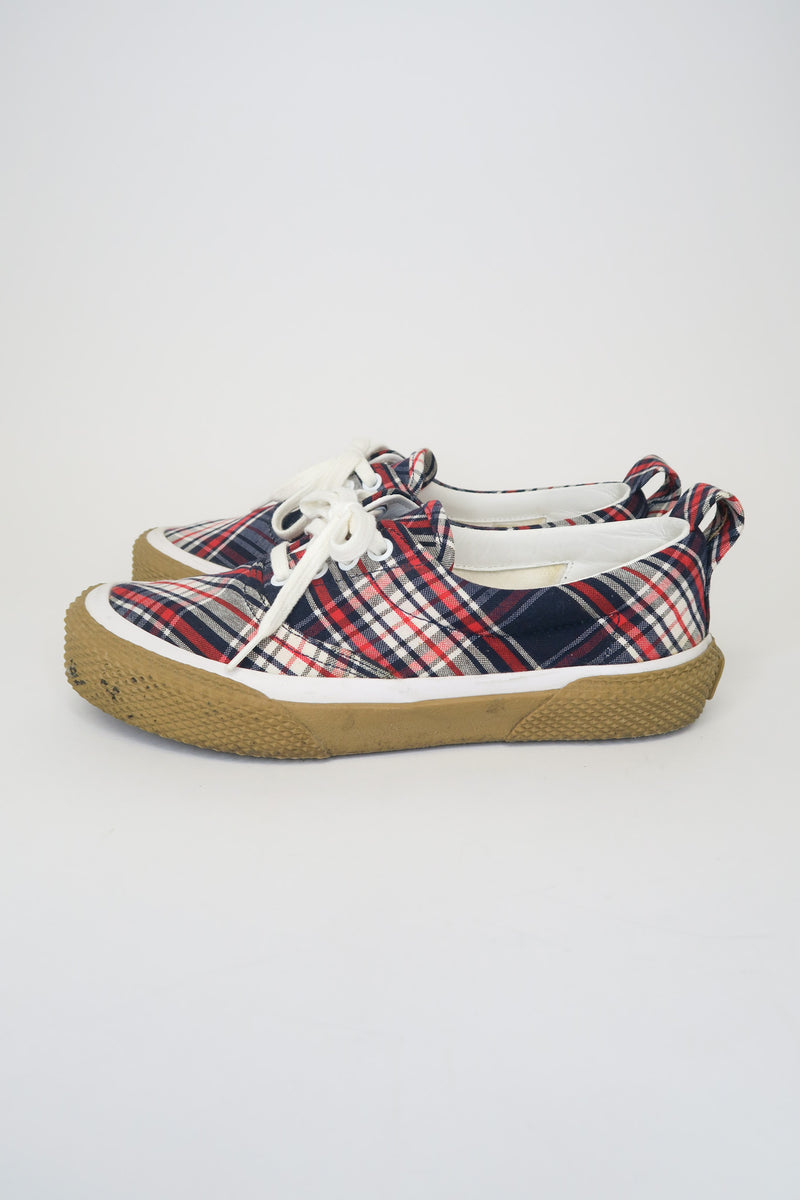 Celine Plaid Canvas Sneakers sz 37