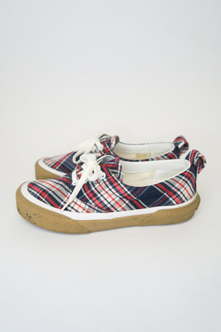 Celine Plaid Canvas Sneakers sz 37 - Designer Sneakers at The Find Luxury Resale - Vancouver, Canada