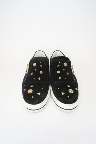 Roger Vivier Velvet Studded Accents Sneakers sz 37.5 - Designer Sneakers at The Find Luxury Resale - Vancouver, Canada