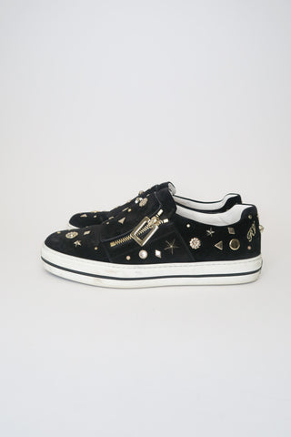 Roger Vivier Velvet Studded Accents Sneakers sz 37.5 - Designer Sneakers at The Find Luxury Resale - Vancouver, Canada