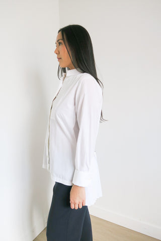 Sacai Pleated Button-Up Top sz 4 - Designer Tops at The Find Luxury Resale - Vancouver, Canada