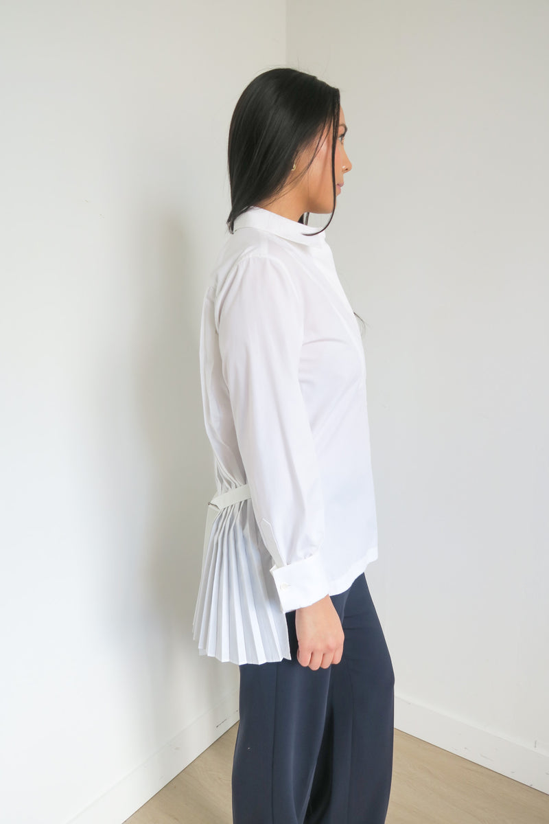 Sacai Pleated Button-Up Top sz 4